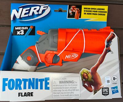 Nerf Fortnite Castaway Jonesie Official Flare Gun w/ Mega Darts- NEW