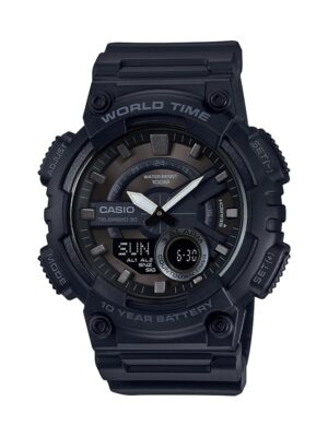 Casio AEQ110W-1B Men's Black Ana Digi Watch