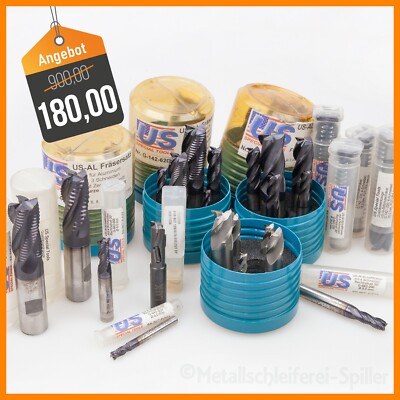 42 Stk. Fräser Schaftfräser Frässatz Aluminium Alu Fräser Set US Special Tools