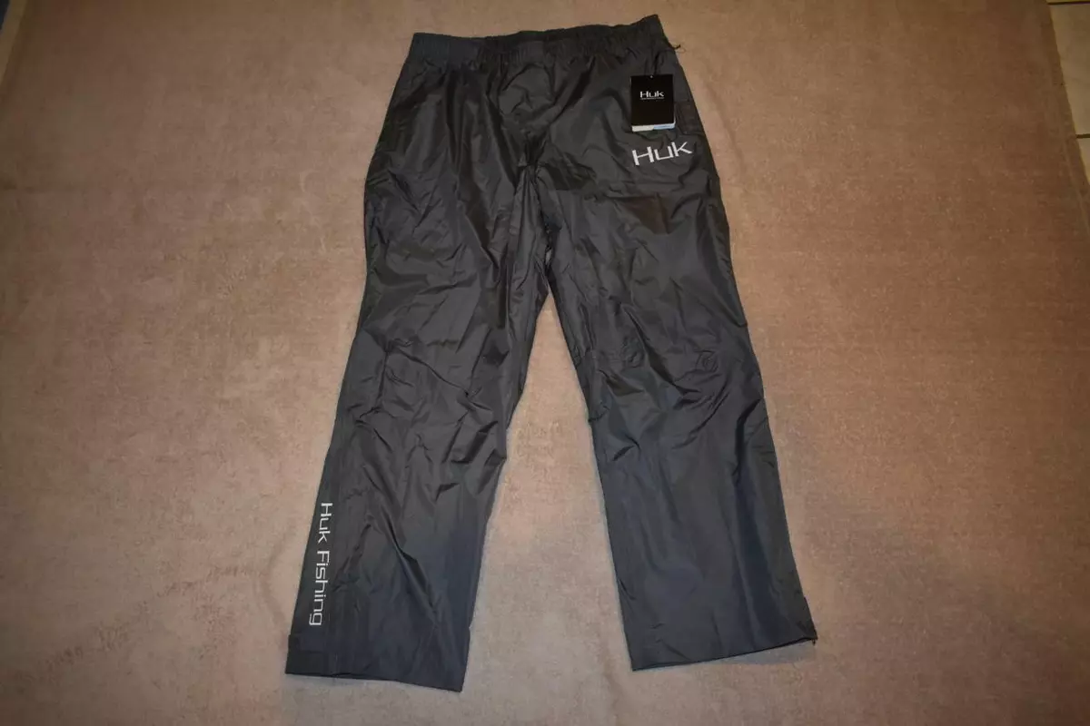 Huk Packable Rain Fishing Pants H4000016 Men's XXXL Gray NWT