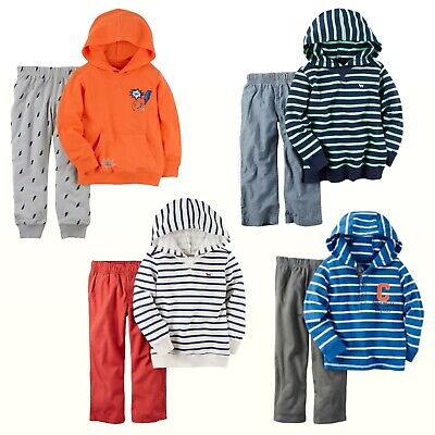 Carter/'s Boys Blue Terry Hoodie Play to Win /& Gray Jogger Pants 2pc Set NWT $24