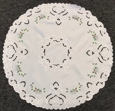 24" Large Round Embroidered Doily Doilies Mat Embroidered Wedding Party Decor
