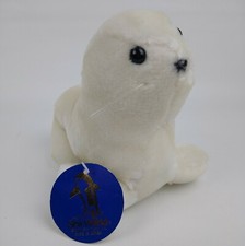 Vintage Sea World White Seal Plush 6.5" 1990 Stuffed Animal New With Tag Korea