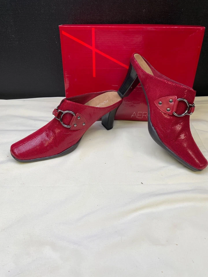 Aerosoles Mujer Rojo Serpiente Cuero Zapatos Sin Cordones Talla 9 SKU 6586 Foto 2 de 4