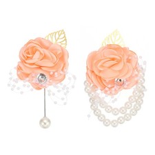 Rose Bridesmaid Wrist Flower Corsage Artificial Bride Wrist Corsage Orange