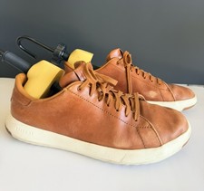 Cole Haan GrandPro Leather Sneakers Tan Brown Mens 9.5M C22585 Casual Shoes