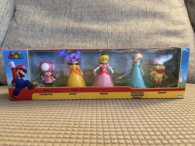 SUPER MARIO PRINCESS 5 PACK 2 1/2  DAISY PEACH TOADETTE WENDY ROSALINA Figures