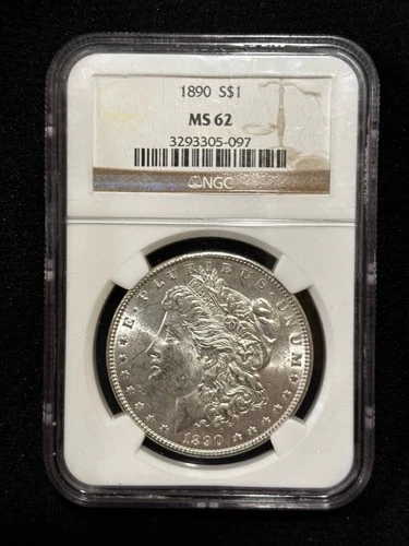 1890 Morgan S $1 Silver Dollar MS62 NGC        097