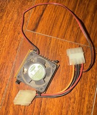 Vintage Colorful CPU Cooler Heatsink Fan Gold Aluminum Molex PC Cooling Untested