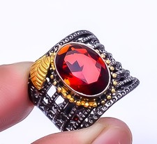 Red Garnet 925 Sterling Silver Handmade Ring S.8 R 9244 75 5, Christmas Gift