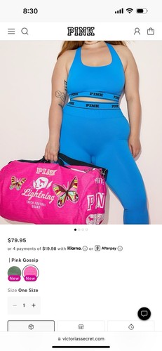 NWT VICTORIA'S SECRET PINK RETRO PINK DUFFLE BAG PINK GOSSIP