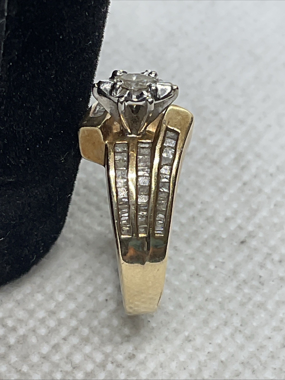 ELEGANT Solid 10K Two Tone Gold Mixed Shape Genui… - image 22