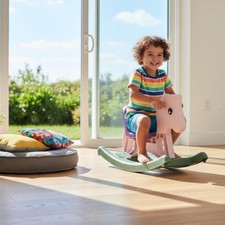 Cheval à Bascule Multifonction Jouet à Roulettes Enfant pour Maison, Enfants