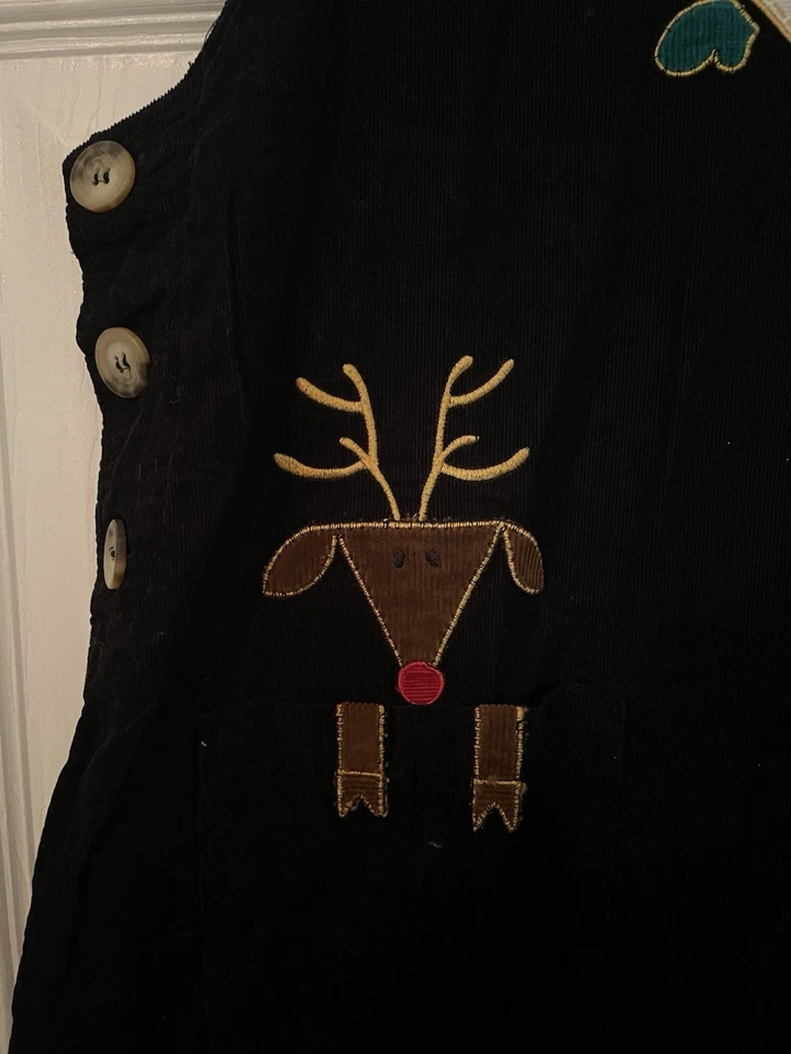 Vestido Casey Coleman Vintage Para Mujer Grande Negro Pana Largo Jersey Navidad Foto 3 de 4