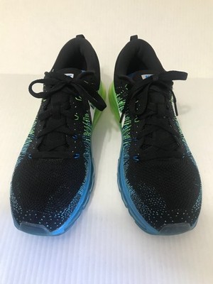 Nike Flyknit Max Black Green Blue Lightweight Breathable Running Sneakers 10.5