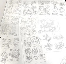 10 Vintage Iron On Transfer Individual Pattern Lot Farm Country Homestead Amish