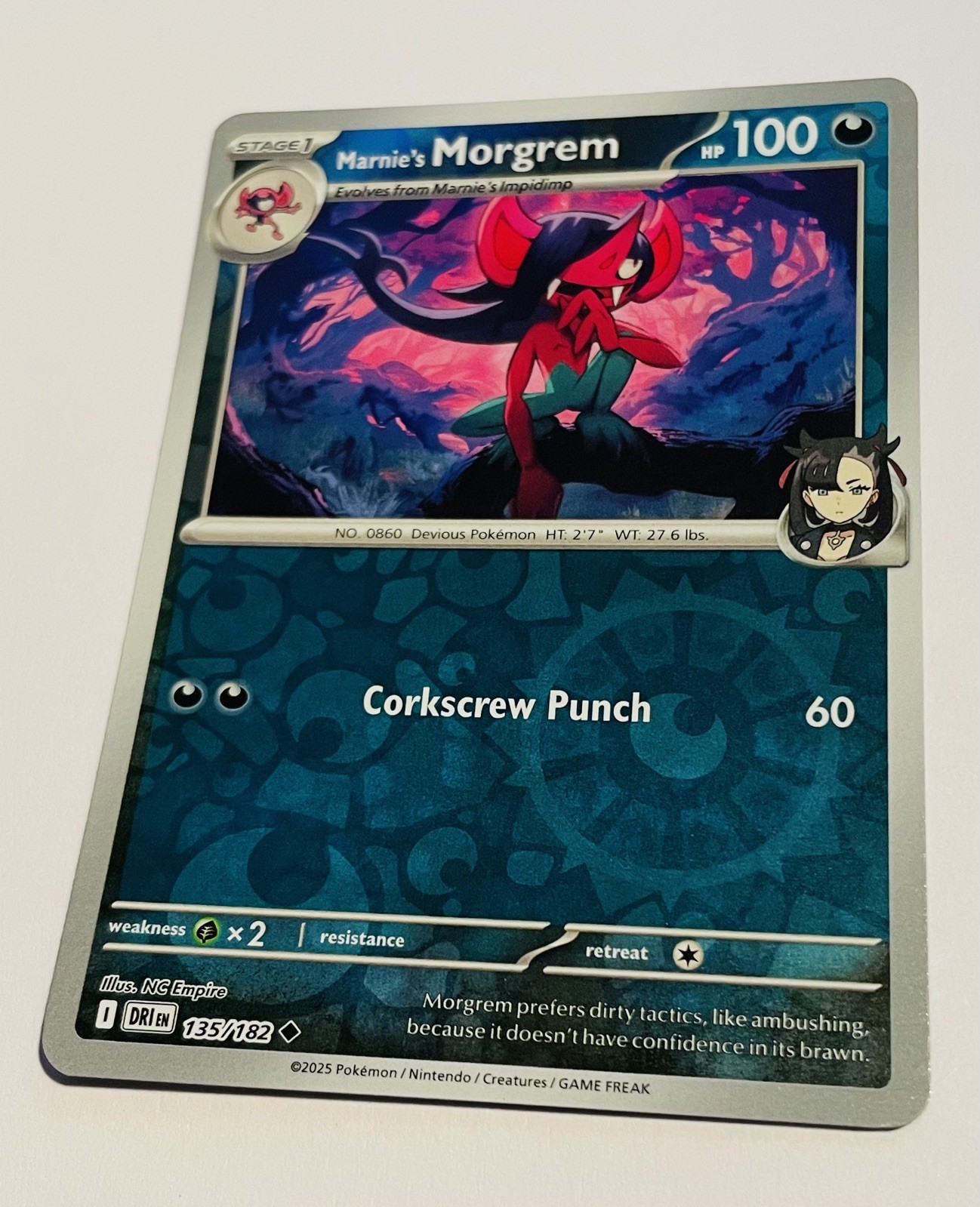 Marnie's Morgrem 135/182 - NM Reverse Holo SV10: Destined Rivals - Pokemon