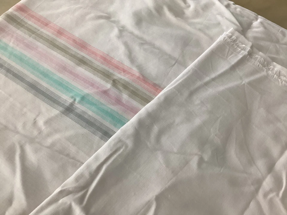 Vintage Gilbert Frank Pastel Stripes Sewing Fabric 1.4 yd 43" SECONDS - Image 3 of 4