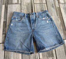 Levi s Button fly Denim Shorts Distressed Size 29