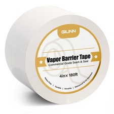 Vapor Barrier Tape, 4" Wide x 180' Long Moisture Barrier Tape, 9 mil White po...