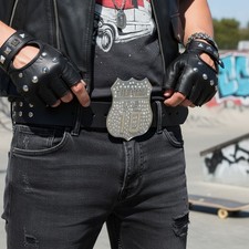 Men Silver Metal Belt Buckle CA State California 10 Freeway Bling Western