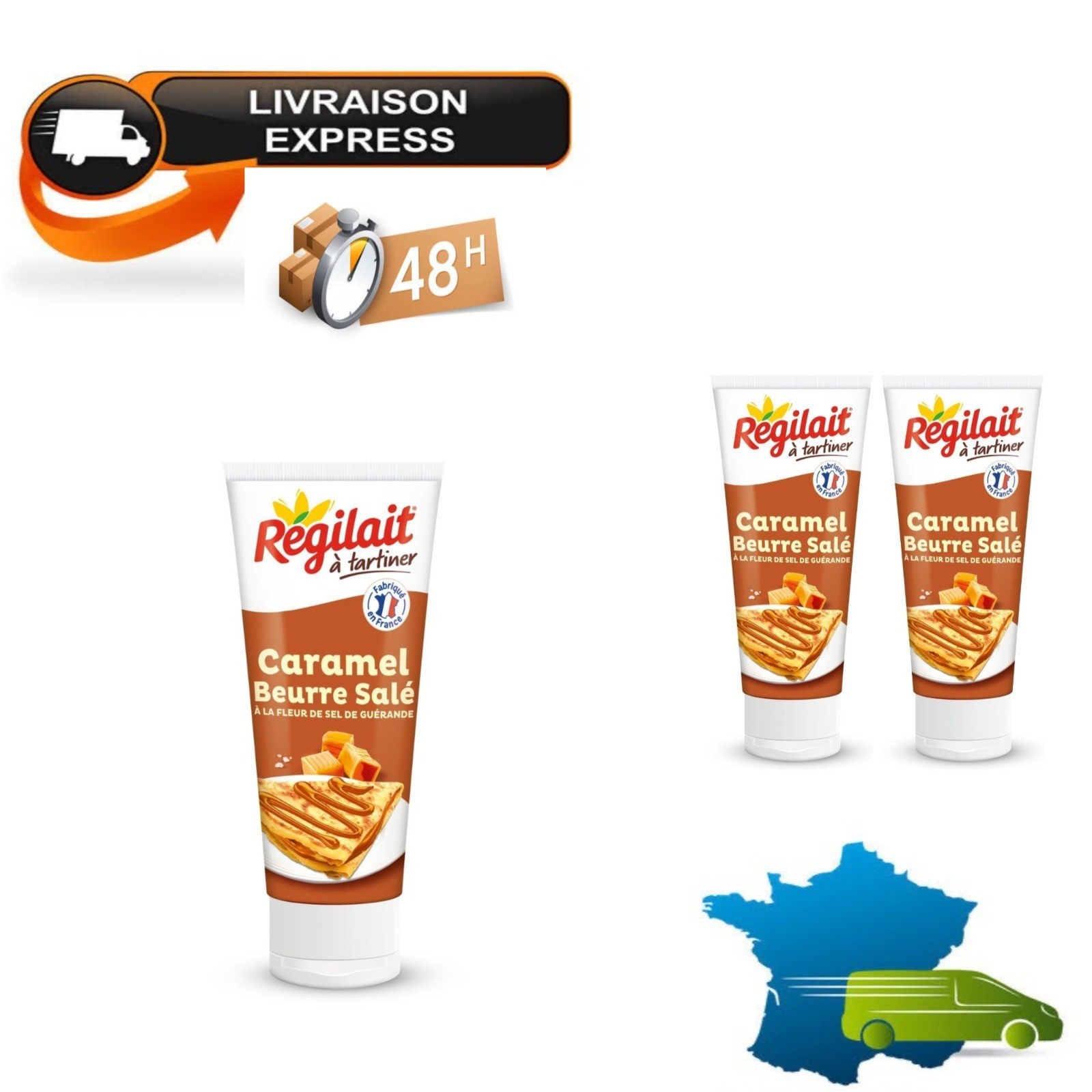 Regilait Caramel Beurre Salé Tube 300 g - Nappage et Sauce Dessert