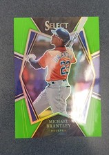 2022 Panini Select - Premier Level Michael Brantley #137 Neon Green Prizm /99