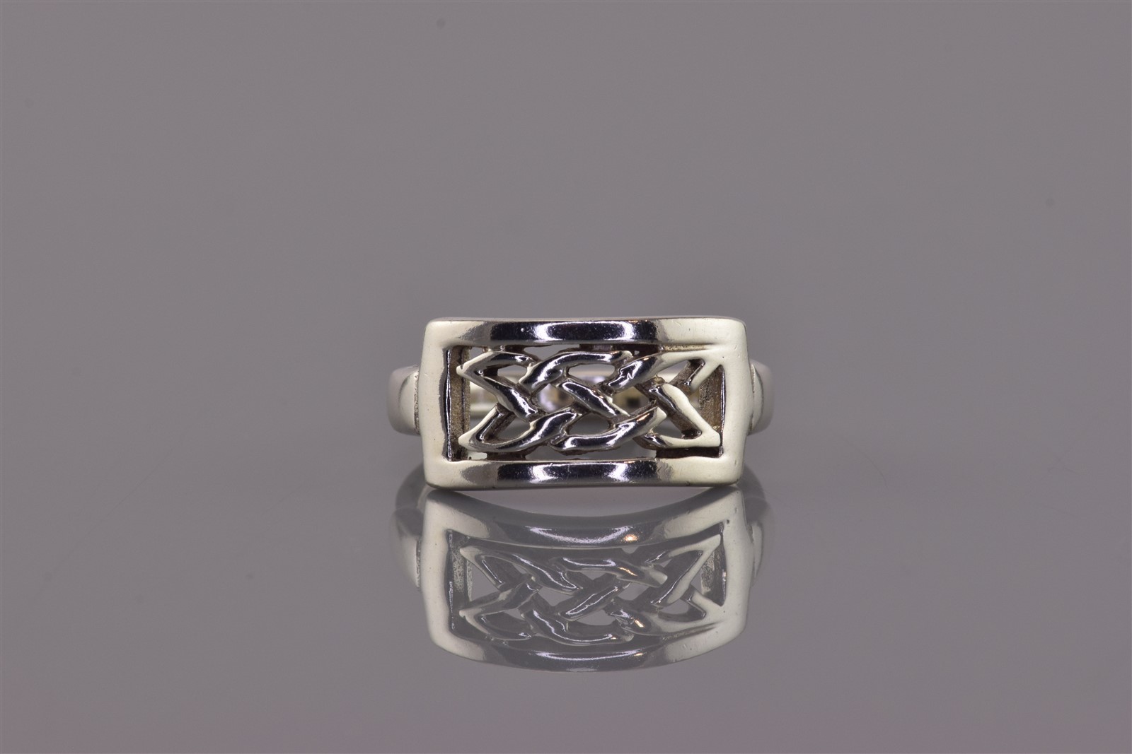 Sterling Silver Framed Rectangular Celtic Tribal … - image 7