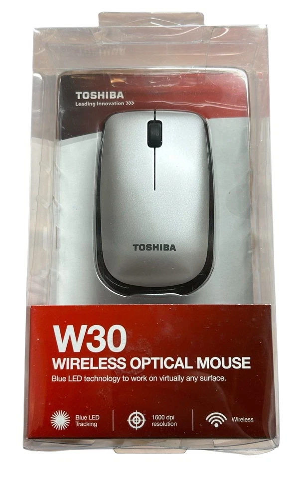Toshiba W30 Mouse Right & Left Handed Optical 3buttons Wireless Sliver Brand New - Image 2 of 4