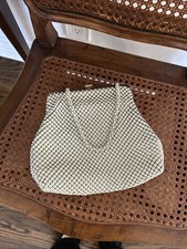 Vintage Whiting Davis White Bead Purse