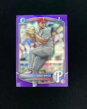 2025 Topps Bowman Draft Chrome Purple #BDC-4 Gage Wood 1st 165/250 DN43