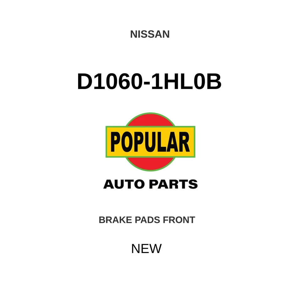 Plaquettes de frein avant Nissan Versa 2012-2019 d'origine D1060-1HL0B - Photo 1/1