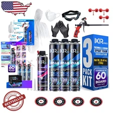 3-Pack Spray Foam Insulation Kit - High Density Sealant, Acoustic & Heat Insu...