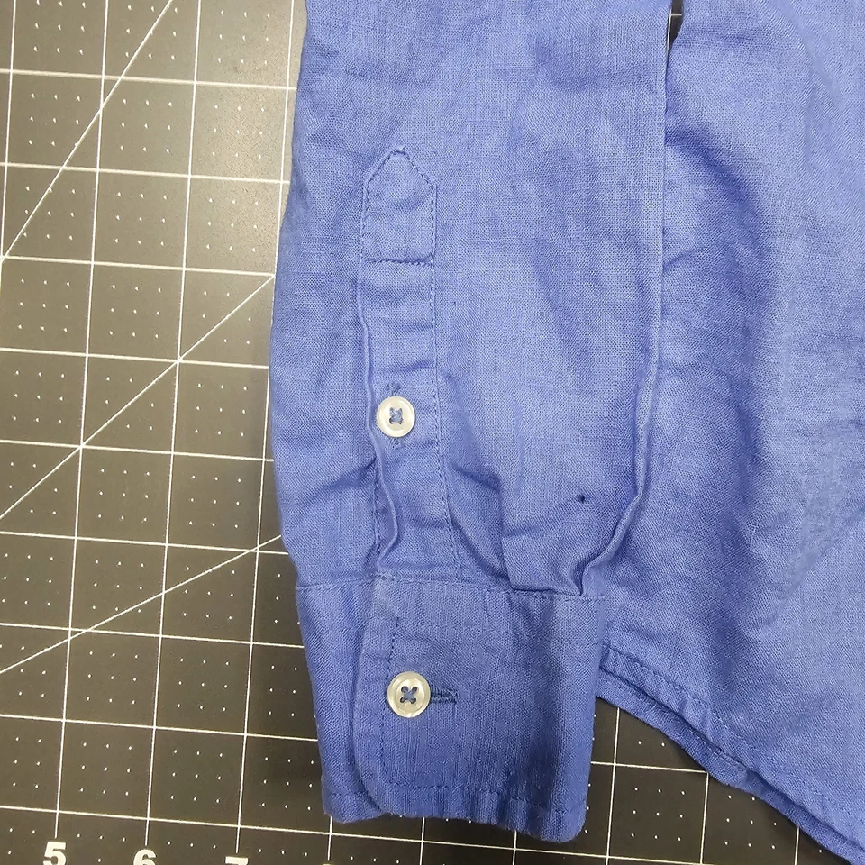 Polo Ralph Lauren льняная рубашка для мальчиков маленький синий Blake опрятный Academia классический - Изображение 3 из 4