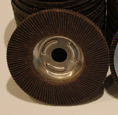 4'' x 5/8'' Flat Sanding Flapper Disc w/ Metal-Back For Grinders 40 120 180 Grit