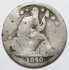 1840 H10C Seated Liberty Silver Half Dime - RAW - NO DRAPERY - Dings