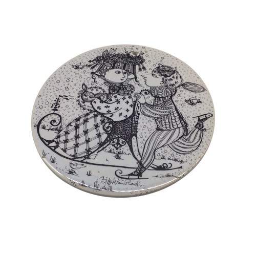 Bjorn Wiinblad Ceramic Winter January Wall Plate/Trivet Rosenthal Germany - Picture 1 of 6