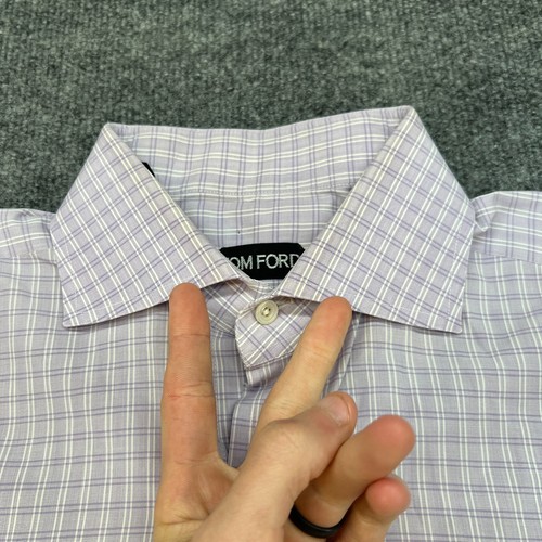 Tom Ford Shirt Lavender Purple Button Up Flip Cuffs 15.5 39 Long Sleeve *FLAWS* - Picture 5 of 13