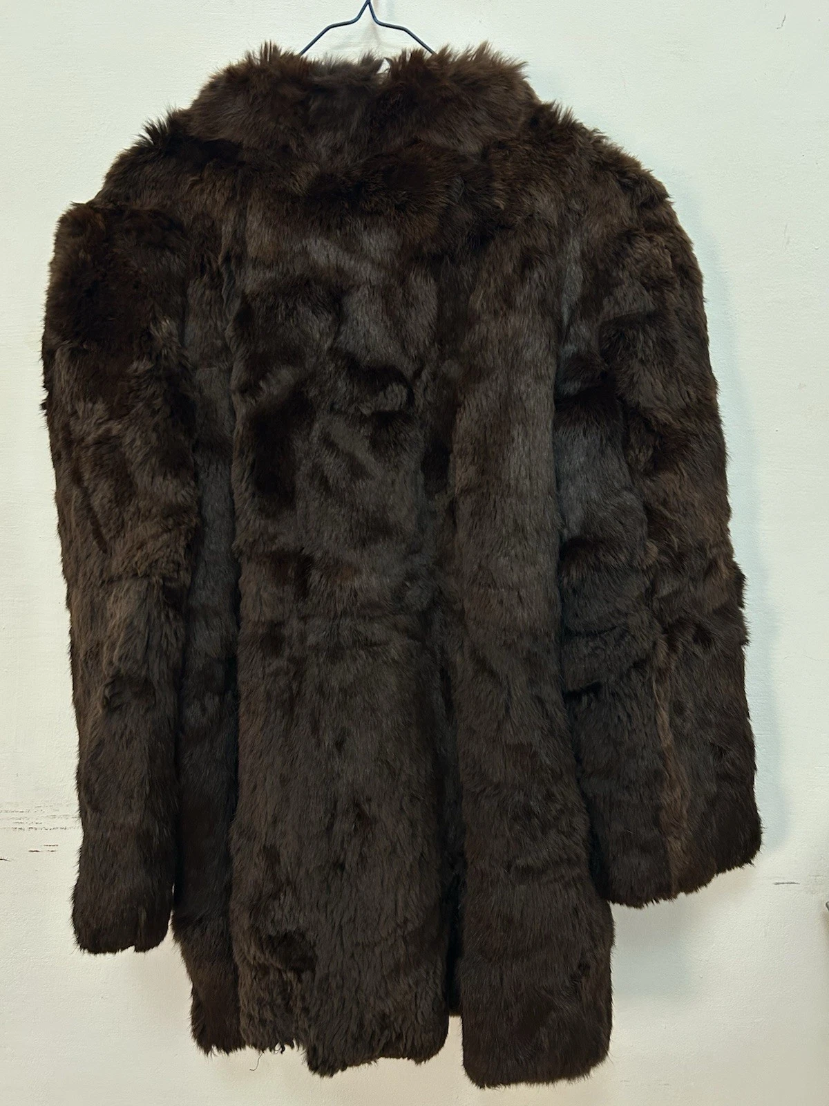 Vintage Real Fur Coat Dark Brown Muskrat Mink Stroller Jacket Mid Length⁠ image 2