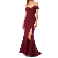 Jarlo Bella Bardot Maxi Dress Thigh Split/Train US Size 6/UK Size 10. Worn once.