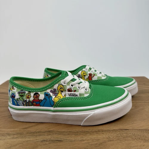 Scarpe sneakers nuove senza scatola Little Kids Vans Sesame Street autentiche verdi taglia 13 C