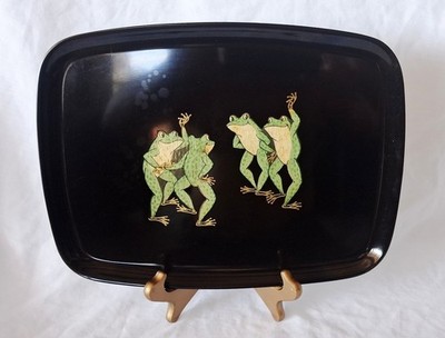 MCM Couroc Monterey DANCING FROGS Rectangular Serving Tray  12.5'' x 9.5'' USA