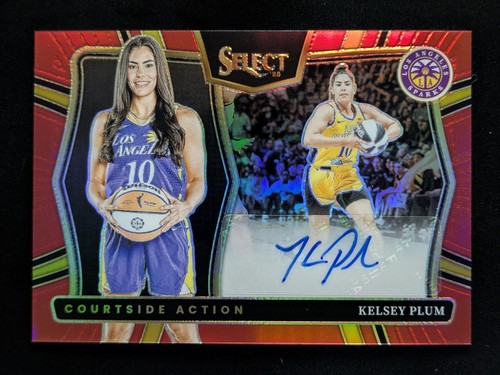 2025 Panini WNBA Select KELSEY PLUM 64/99 Auto Signatures Red Prizm #CAS-KP