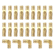 50Pcs Invisible Barrel Hinges, 4x15mm Brass Concealed Hinge,  Gold