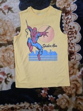 Marvel Spider-Man Boys Yellow Sleeveless Tank XL 14/16 Pullover Graphic Print