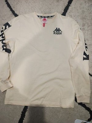 Kappa Long Sleeve T-shirt Size Large Cream/Black