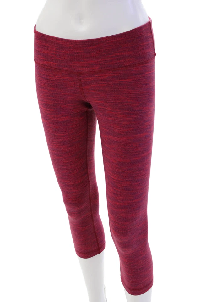 Legging feminina Lululemon cintura alta bolso treino cropped vermelha tamanho 6 - Imagem 2 de 4