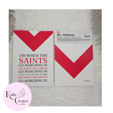 St. Helens RLFC A4 Art Print Set (x2)  &ldquo;The Saints&rdquo; & Chant Poster  Rugby League