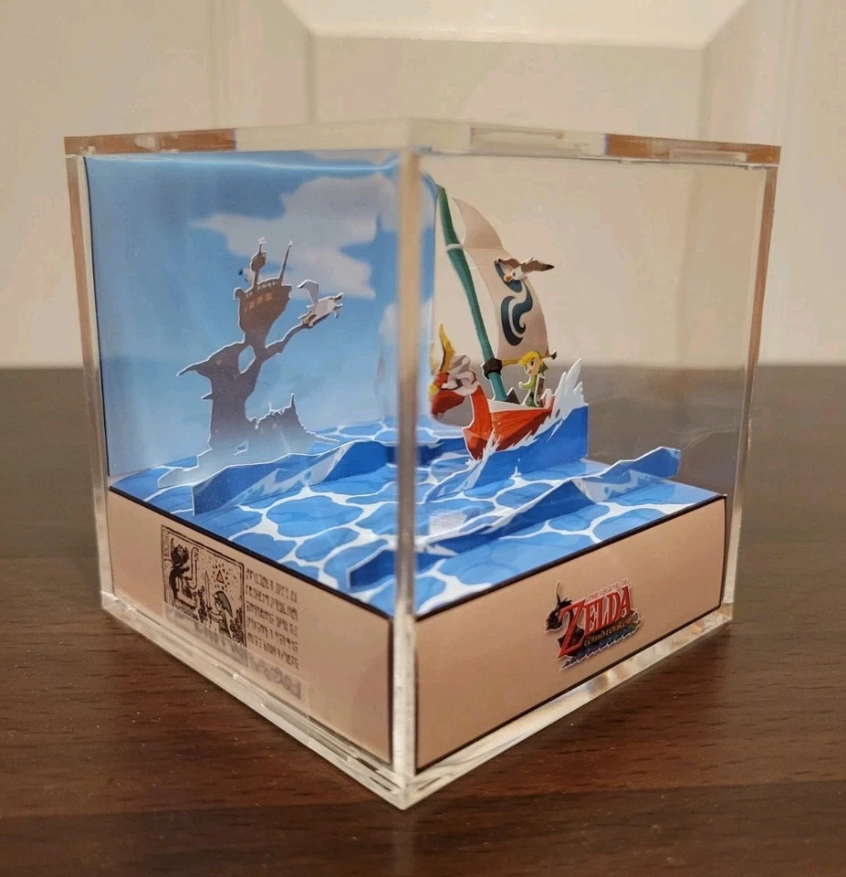 The Legend of Zelda: The Wind Waker Link cubo 3D artesanal caixa de sombras diorama - Imagem 4 de 4