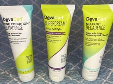 LOT of 3 DevaCurl Cleanser, Conditioner, Style Cream 1.5oz NEW TRAVEL SIZE